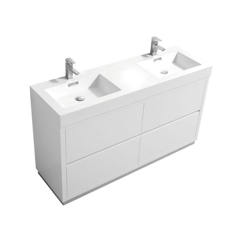 Bliss 60" Double Sink Free Standing Modern Bathroom Vanity - Home and Bath Depot