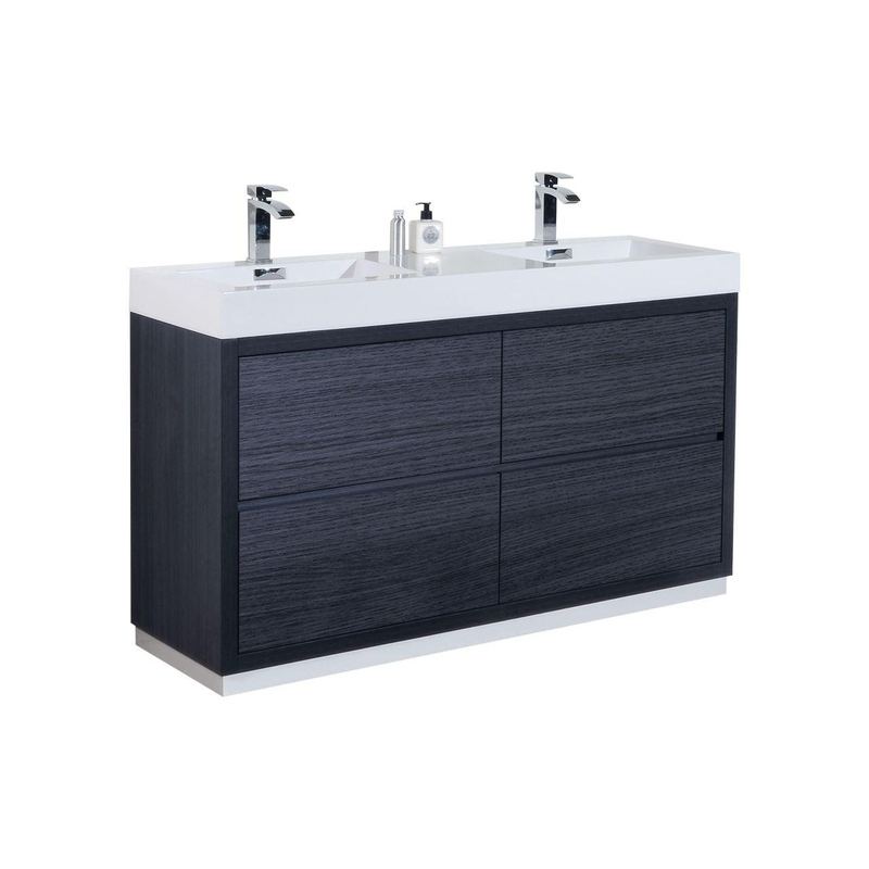 Bliss 60" Double Sink Free Standing Modern Bathroom Vanity - Home and Bath Depot