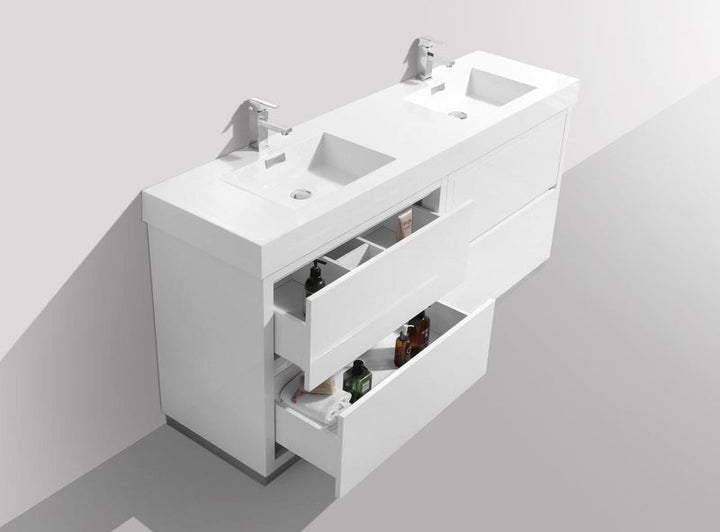 Bliss 60" Double Sink Free Standing Modern Bathroom Vanity - Home and Bath Depot