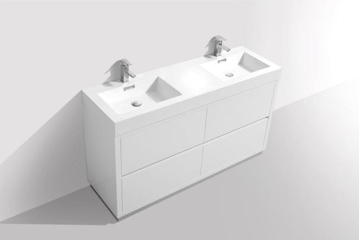 Bliss 60" Double Sink Free Standing Modern Bathroom Vanity - Home and Bath Depot