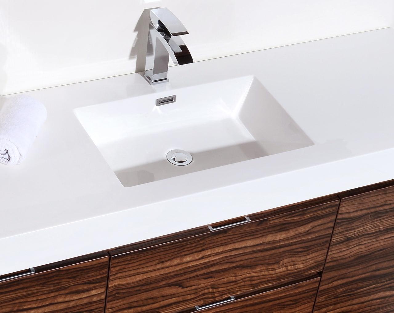 Bliss 60" Single Sink Wall Mount Modern Bathroom Vanity - Home and Bath Depot