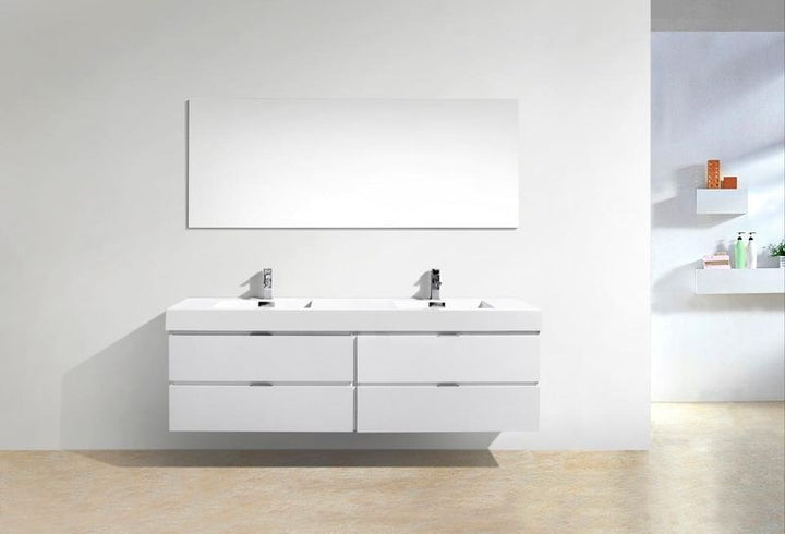 Bliss 72" Double Sink Wall Mount Modern Bathroom Vanity - Home and Bath Depot