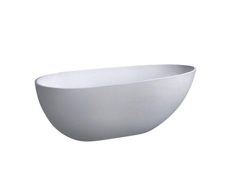 Boho 60" Matte White Round Freestanding Bathtub - Hbdepot