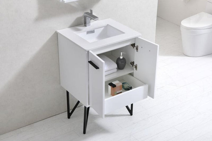 Bosco 24" Modern Bathroom Vanity w/ Quartz Countertop - Home and Bath Depot