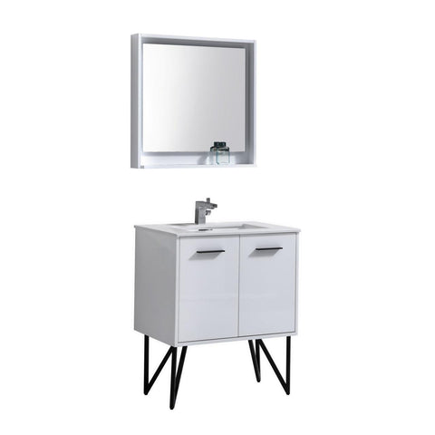 Bosco 30" Modern Bathroom Vanity w/ Quartz Countertop - Home and Bath Depot