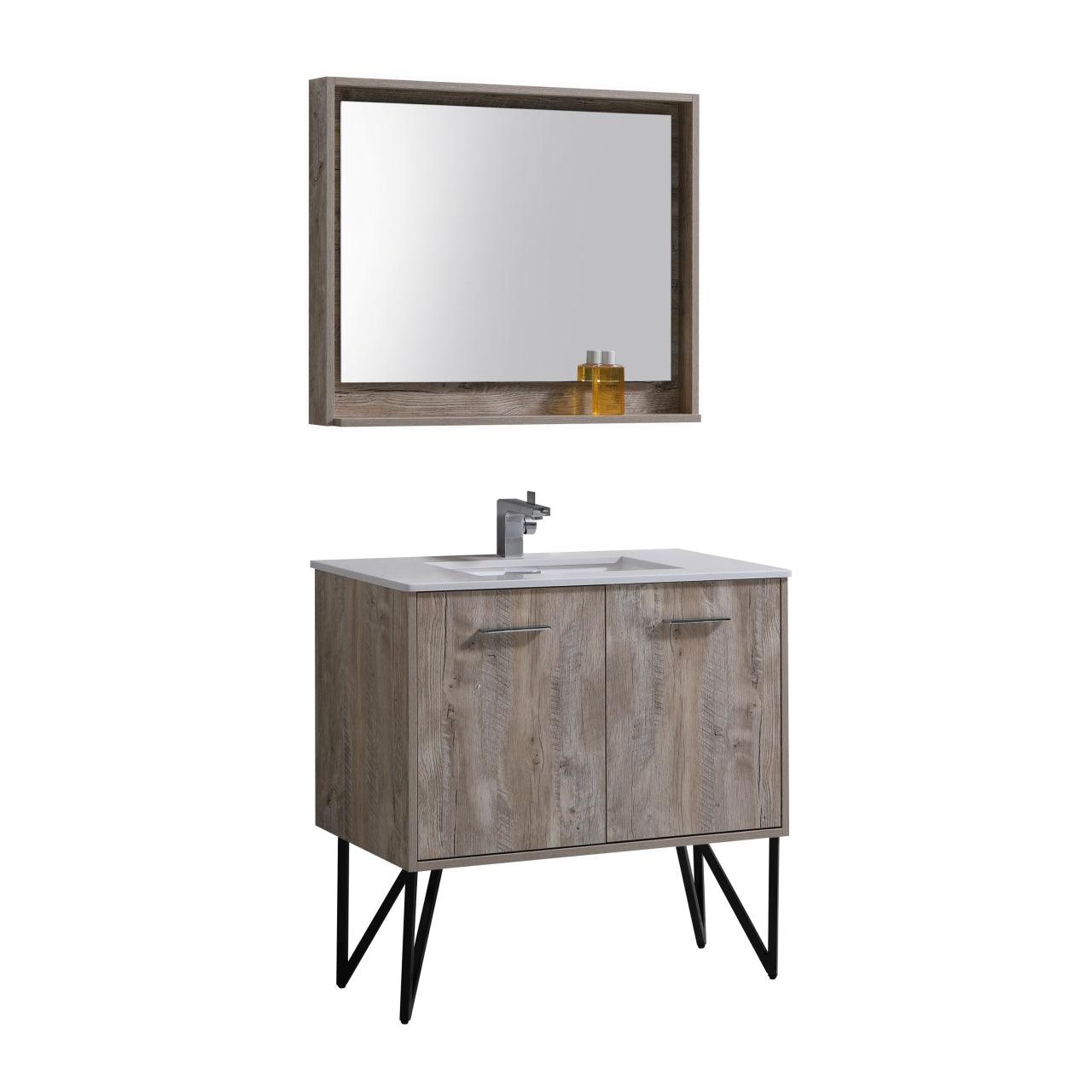 Bosco 36" Modern Bathroom Vanity w/ Quartz Countertop - Home and Bath Depot