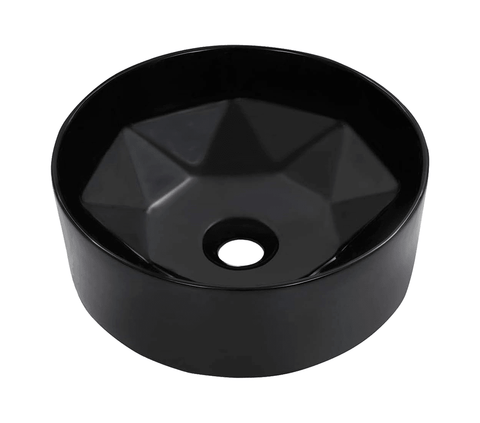 Ceramic round vessel sink Matte Black - Hbdepot