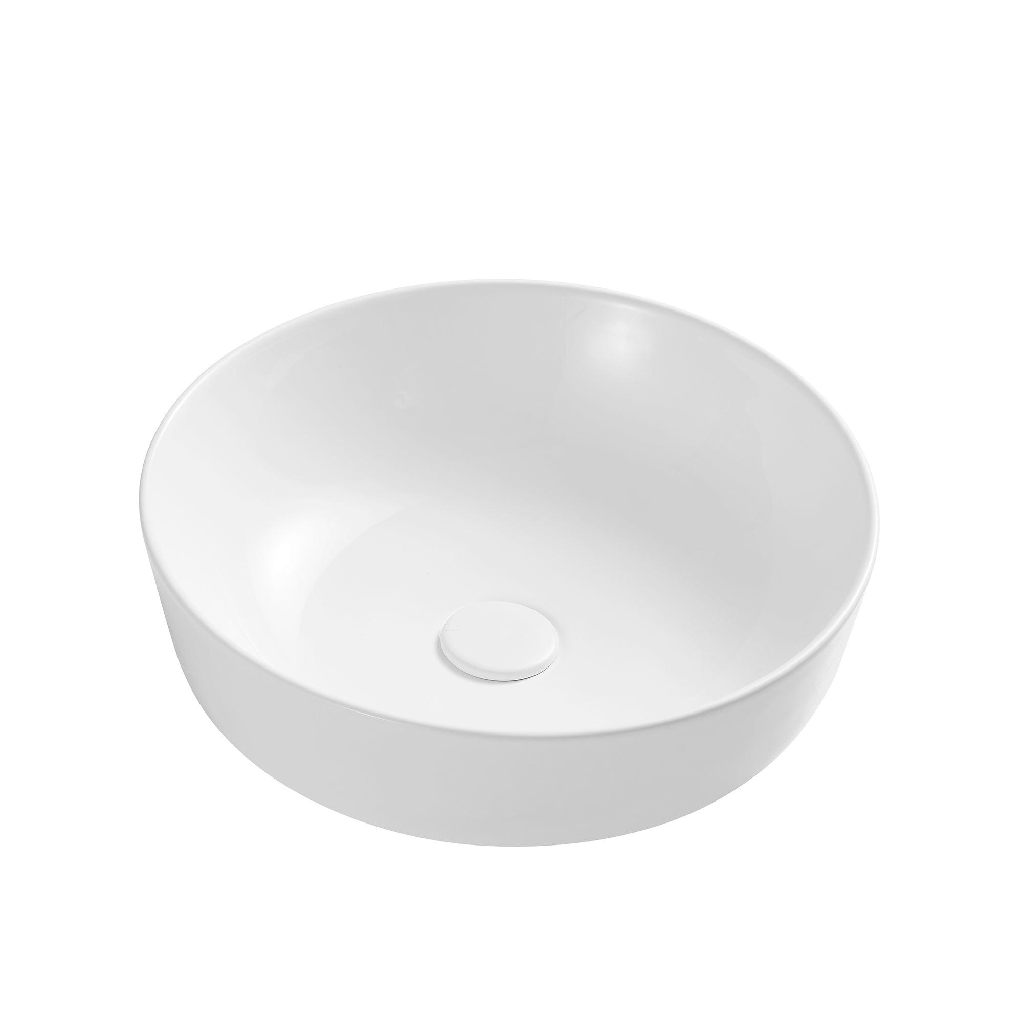 Ceramic round vessel sink Matte White - Hbdepot