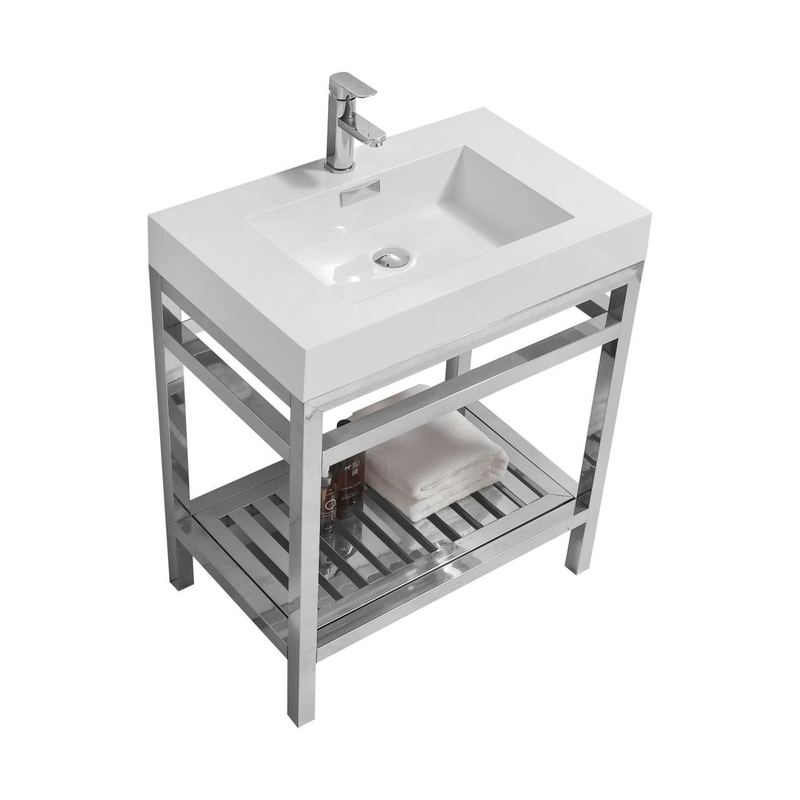 Cisco 30" Stainless Steel Console with Acrylic Sink - Home and Bath Depot