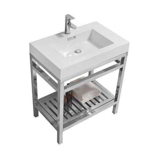 Cisco 30" Stainless Steel Console with Acrylic Sink - Home and Bath Depot