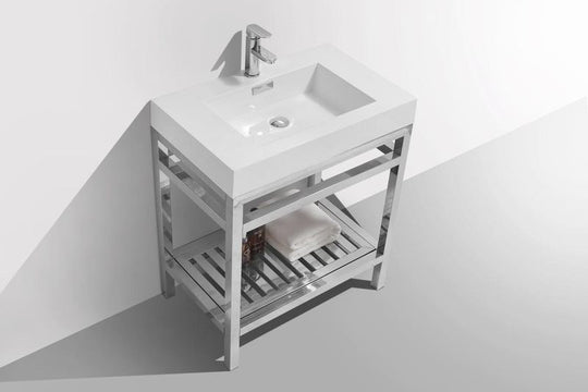 Cisco 30" Stainless Steel Console with Acrylic Sink - Home and Bath Depot