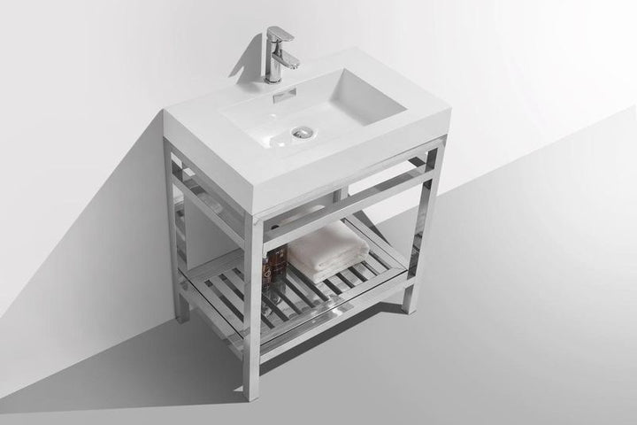 Cisco 30" Stainless Steel Console with Acrylic Sink - Home and Bath Depot
