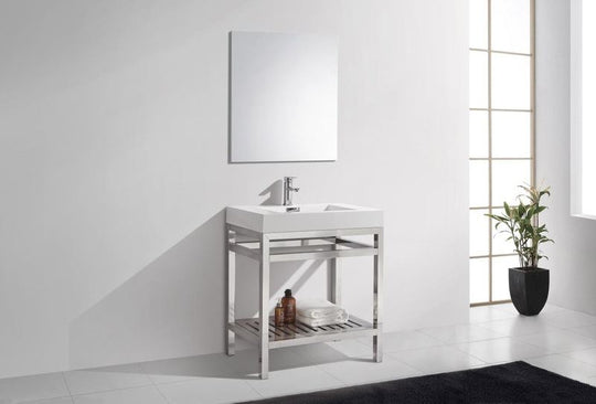Cisco 30" Stainless Steel Console with Acrylic Sink - Home and Bath Depot