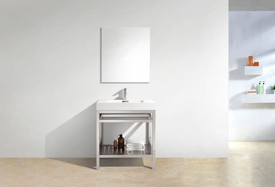 Cisco 30" Stainless Steel Console with Acrylic Sink - Home and Bath Depot
