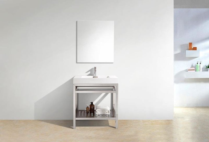 Cisco 30" Stainless Steel Console with Acrylic Sink - Home and Bath Depot