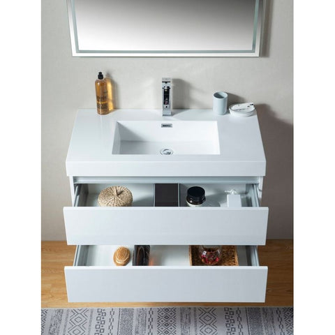 Vanity Art - Berlin 36" Wall-Mount Single Sink Bathroom Vanity