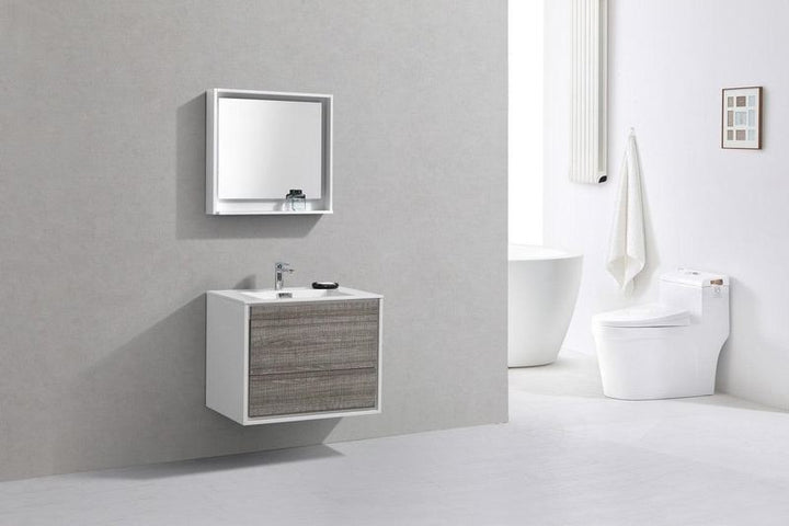 DeLusso 30" Wall Mount Modern Bathroom Vanity - Home and Bath Depot