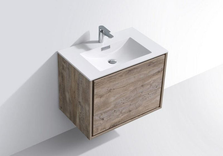 DeLusso 30" Wall Mount Modern Bathroom Vanity - Home and Bath Depot