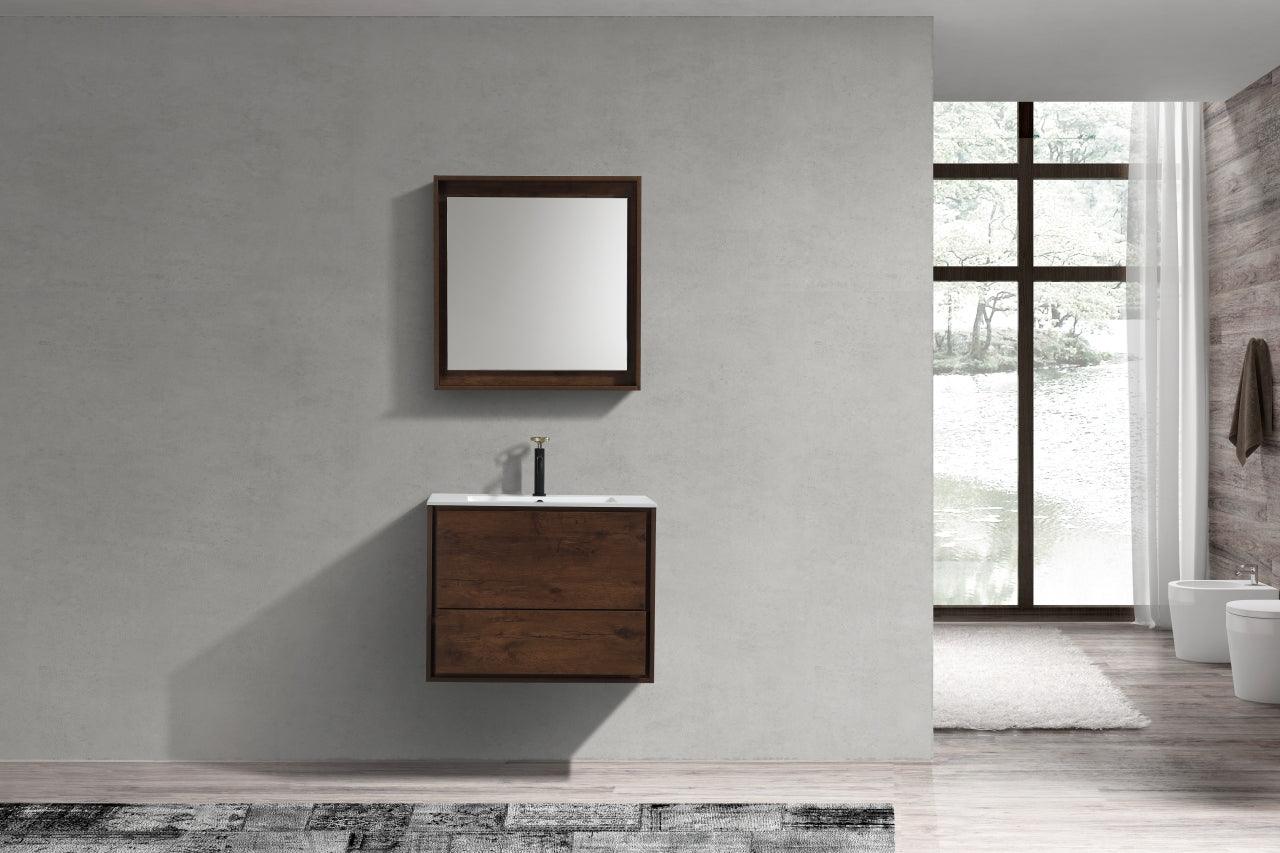 DeLusso 30" Wall Mount Modern Bathroom Vanity - Home and Bath Depot