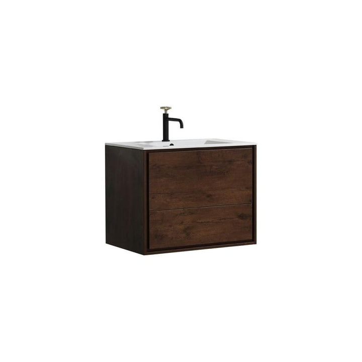 DeLusso 30" Wall Mount Modern Bathroom Vanity - Home and Bath Depot