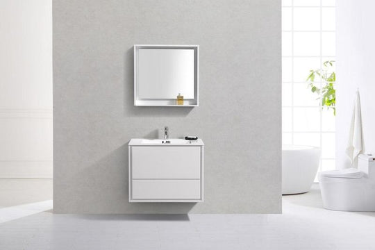 DeLusso 30" Wall Mount Modern Bathroom Vanity - Home and Bath Depot