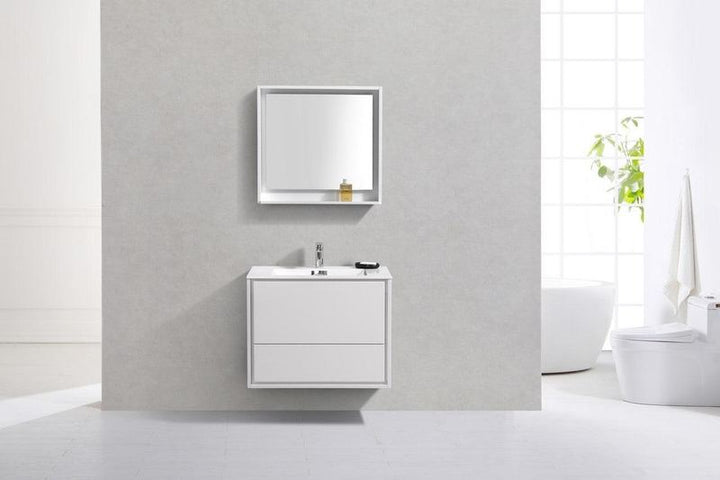 DeLusso 30" Wall Mount Modern Bathroom Vanity - Home and Bath Depot