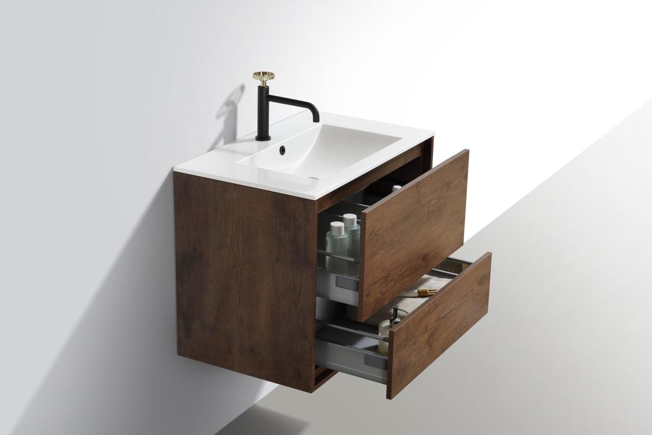 DeLusso 30" Wall Mount Modern Bathroom Vanity - Home and Bath Depot