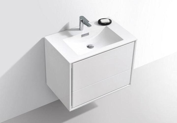 DeLusso 30" Wall Mount Modern Bathroom Vanity - Home and Bath Depot