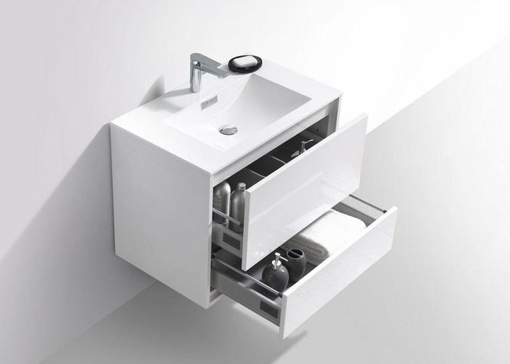 DeLusso 30" Wall Mount Modern Bathroom Vanity - Home and Bath Depot