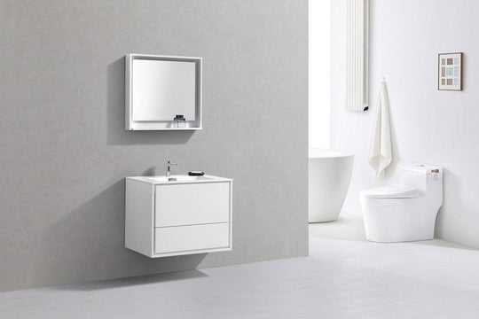 DeLusso 30" Wall Mount Modern Bathroom Vanity - Home and Bath Depot