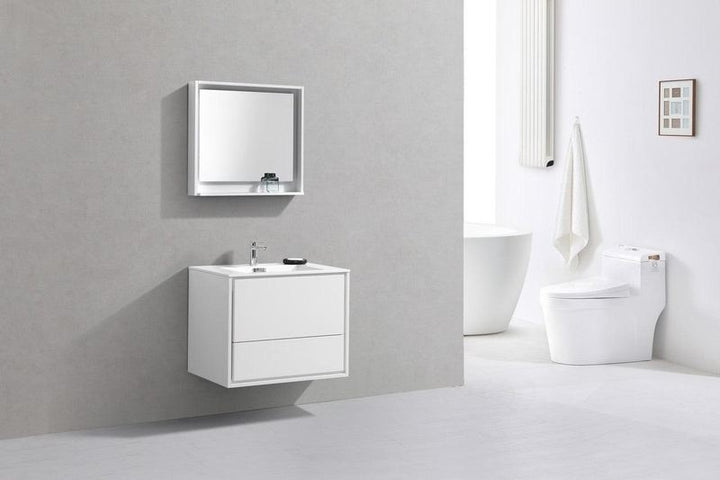 DeLusso 30" Wall Mount Modern Bathroom Vanity - Home and Bath Depot