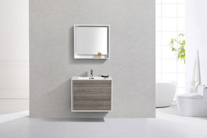 DeLusso 30" Wall Mount Modern Bathroom Vanity - Home and Bath Depot