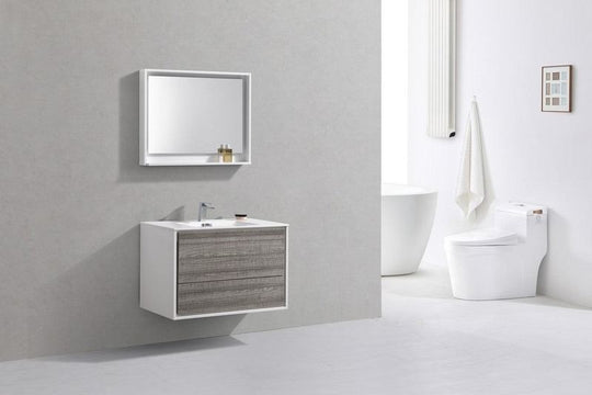 DeLusso 36" Wall Mount Modern Bathroom Vanity - Home and Bath Depot