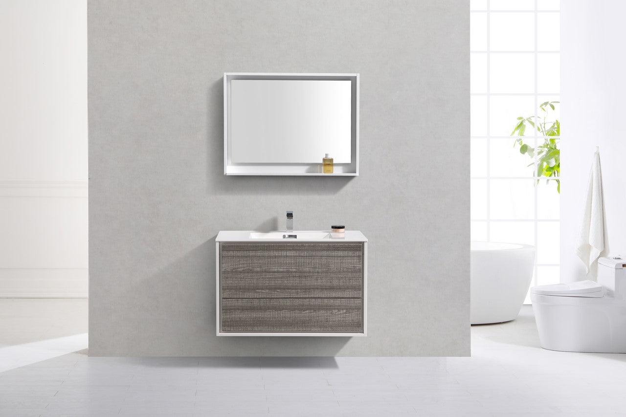DeLusso 36" Wall Mount Modern Bathroom Vanity - Home and Bath Depot