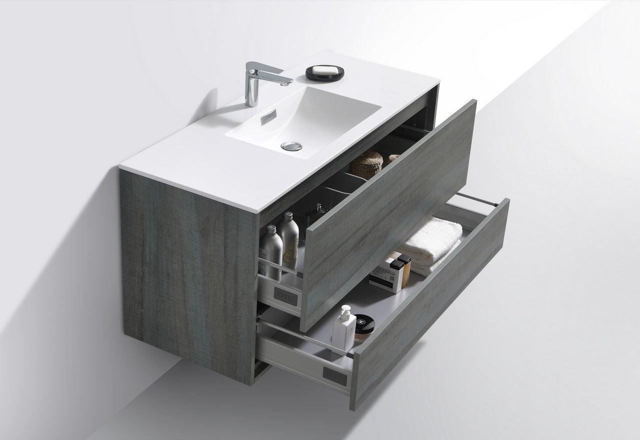 DeLusso 48" Single Sink Wall Mount Modern Bathroom Vanity - Home and Bath Depot