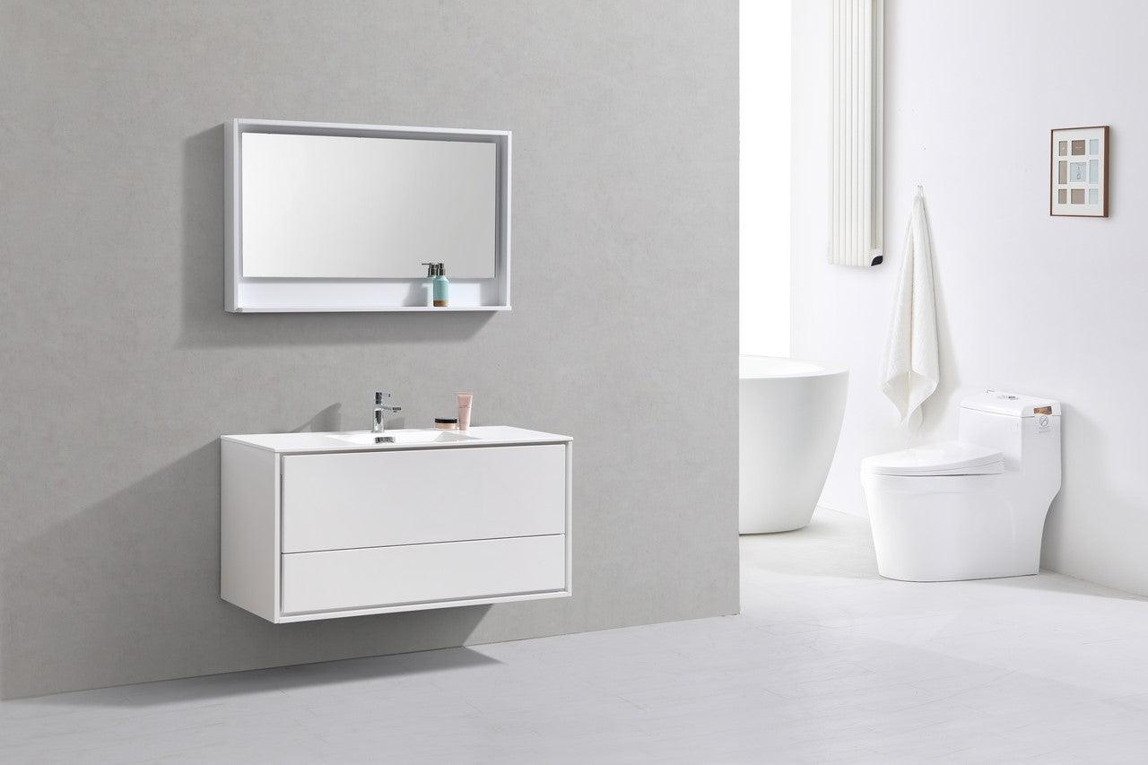 DeLusso 48" Single Sink Wall Mount Modern Bathroom Vanity - Home and Bath Depot