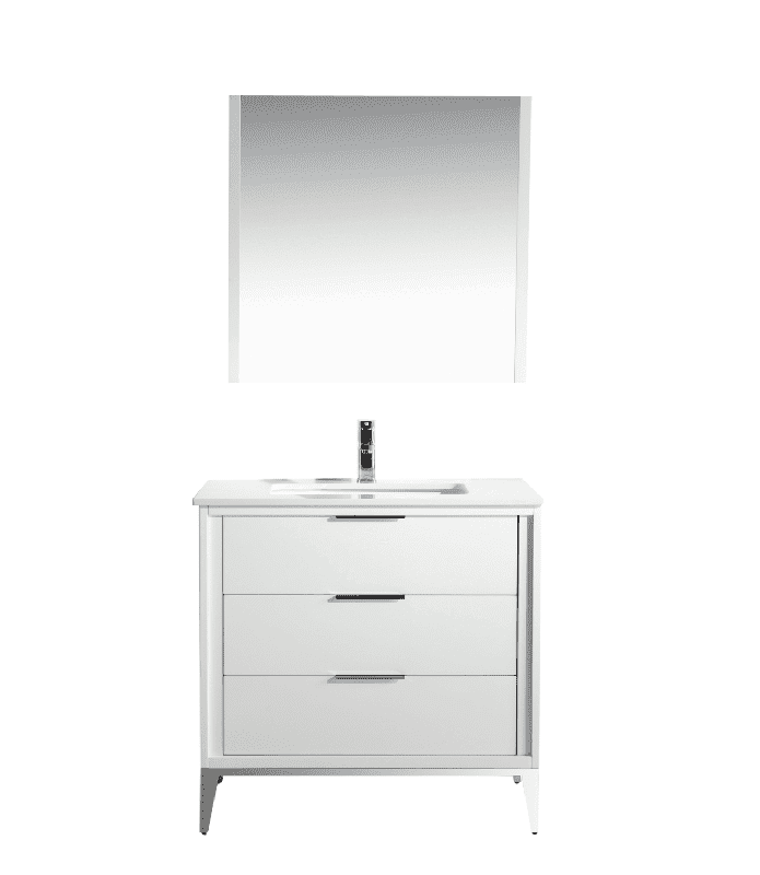Divani 36" Gloss Vanity with Quartz Countertop - Hbdepot