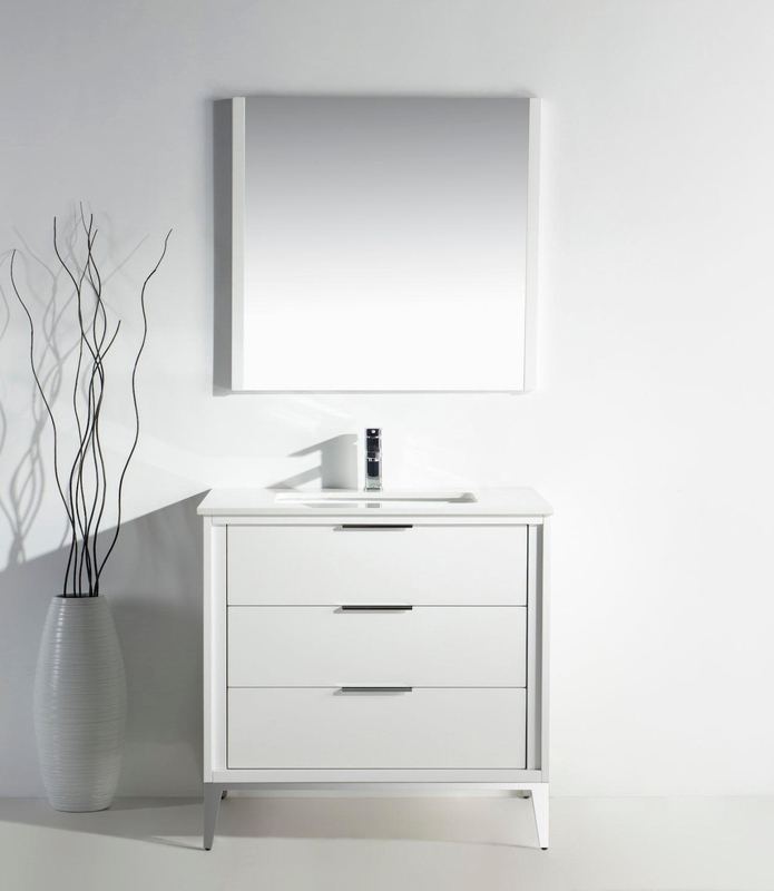 Divani 36" Gloss Vanity with Quartz Countertop - Hbdepot