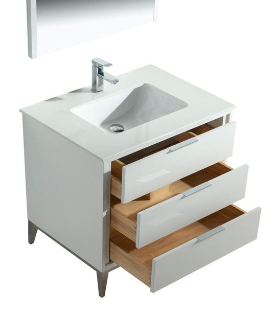 Divani 36" Gloss Vanity with Quartz Countertop - Hbdepot