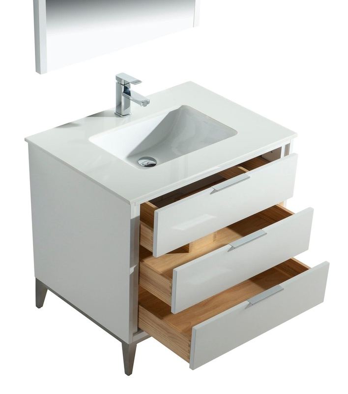 Divani 36" Gloss Vanity with Quartz Countertop - Hbdepot