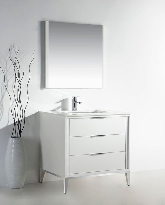 Divani 36" Gloss Vanity with Quartz Countertop - Hbdepot