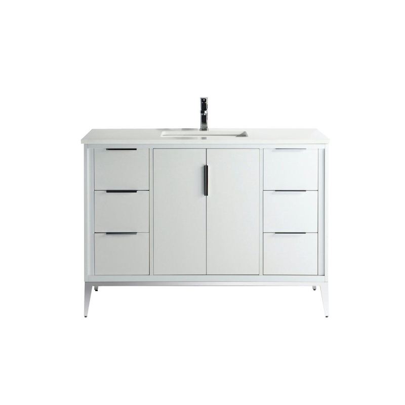 Divani 48" Gloss Vanity with Quartz Countertop - Hbdepot