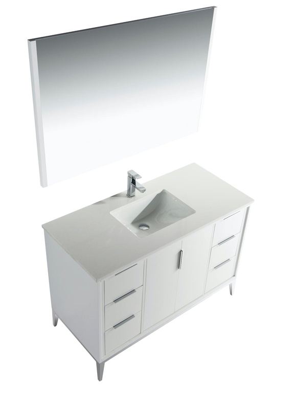 Divani 48" Gloss Vanity with Quartz Countertop - Hbdepot