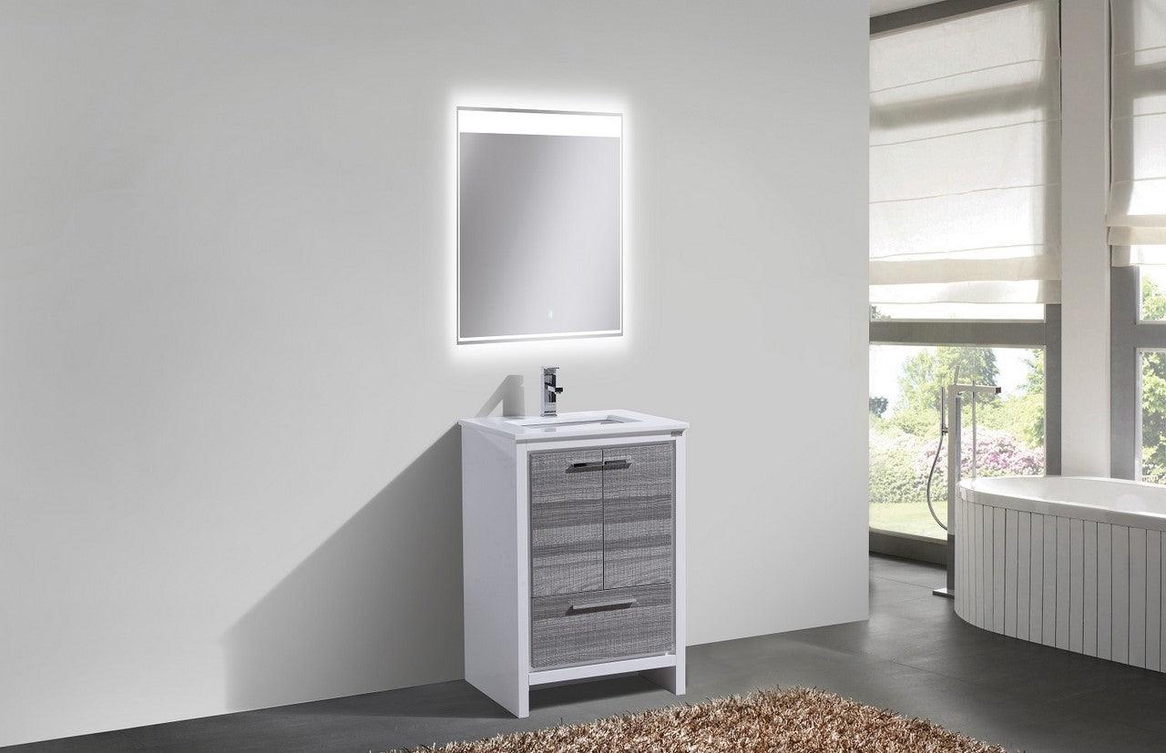 Dolce 24″ Modern Bathroom Vanity with White Quartz Counter-Top - Home and Bath Depot