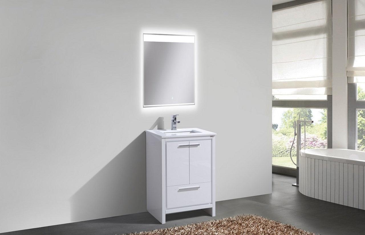 Dolce 24″ Modern Bathroom Vanity with White Quartz Counter-Top - Home and Bath Depot