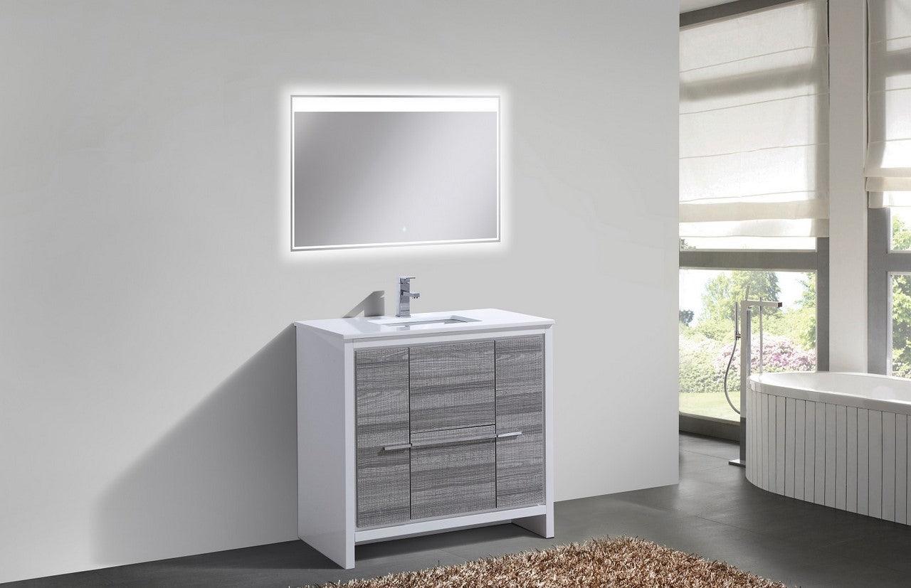 Dolce 36″ Modern Bathroom Vanity with White Quartz Counter-Top - Home and Bath Depot