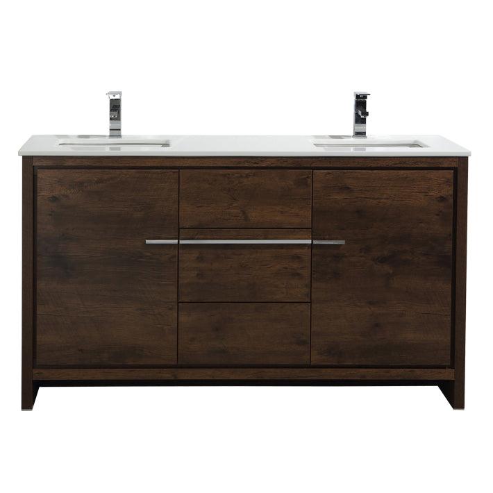 Dolce 60″ Modern Bathroom Vanity with White Quartz Counter-Top - Hbdepot