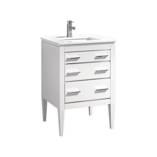 Eiffel 24'' Vanity W/ Quartz Counter Top - Home and Bath Depot