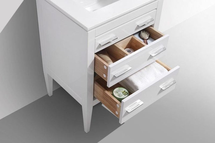 Eiffel 24'' Vanity W/ Quartz Counter Top - Home and Bath Depot
