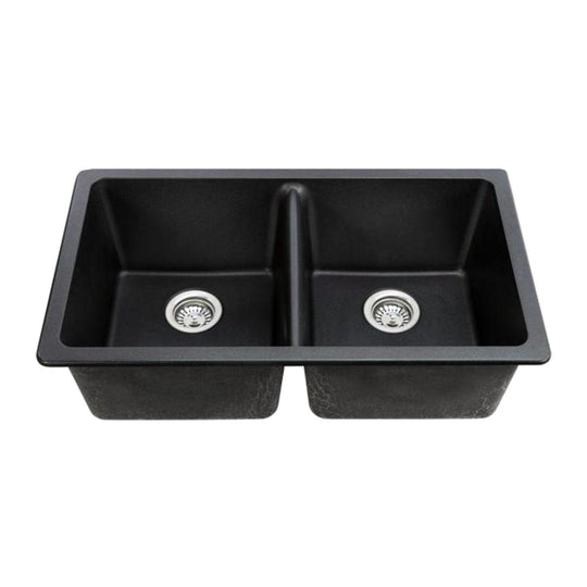 Emir 33" x 19" Under-Mount Granite Kitchen Sink Double Bowl - Hbdepot